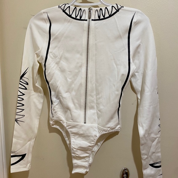 Long Sleeve Bodysuit Sketch Contour Off-White - Picture 4 of 5